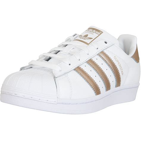 adidas damen weiß mit gold gr 40|Weiße Frauensneakers .